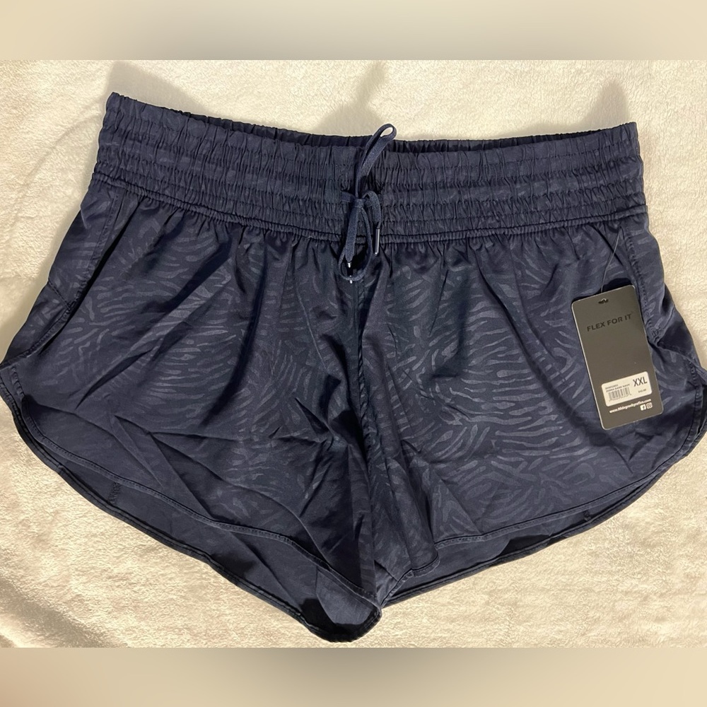 90.DEGREE BY REFLEX Hotty Hot High-Rise Lined Short 2.5" Inseam Blue Sz XXL